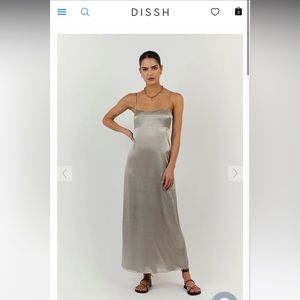 DISSH — GIGI PEWTER SWEETHEART MIDI DRESS